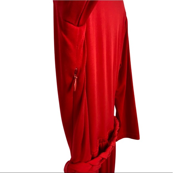 Ellen Tracy Wrap Dress, Red Dress, Faux Wrap Dress with 3/4 Sleeves, Lined - Picture 9 of 16
